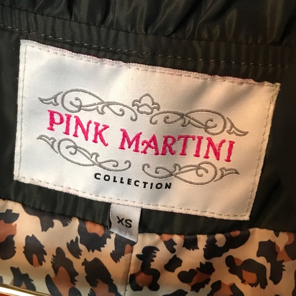 PINK MARTINI Abi Coat green metallic knit sleeves removable hood ruffle coat - Picture 14 of 17